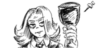 artist:oekakigod holding_object no_color oekaki vera wine // 500x250 // 46KB