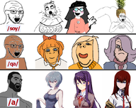 anime ayanami_rei brown_skin coco_(ongezellig) food fruit hand multiple_soyjaks mymy ongezellig orange_skin pineapple pinejak purple_hair subvariant:wholesome_soyjak variant:a24_slowburn_soyjak variant:cobbess variant:feraljak variant:gapejak variant:soyak variant:soytan vera_(ongezellig) yuri_(doki_doki_literature_club!) // 854x678 // 317KB