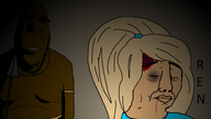 2soyjaks biting_lip black_skin blood closed_eyes closed_mouth coco_(ongezellig) dark disappointed glasses ominous ongezellig sad shadow smile soyjak spear stubble subvariant:hornyson text variant:chudjak variant:cobson // 1920x1080 // 356KB