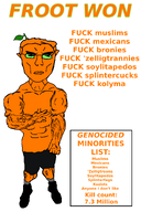 admin buff closed_mouth food froot fruit genocide glasses leaf mexico muslims my_little_pony ongezellig orange orange_skin subvariant:unbotheredchud text variant:chudjak // 1000x1500 // 125KB