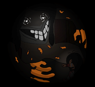 black_hair brown_skin crying fear hair horror maya maya_abuse monster orange_skin smile soei tears teeth // 1672x1535 // 207KB
