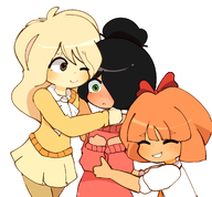 blushing closed_eyes coco hugging maya mymy one_eye_closed smile tagme unknown_artist // 1761x1632 // 1.2MB