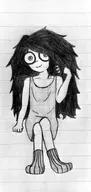 artist:entiral black_and_white kid looking_at_viewer maya socks // 1080x2271 // 1.5MB