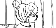 bed black_and_white frown headphones headphones_dent maya meta:general_fanart oekaki side_profile // 500x250 // 23KB