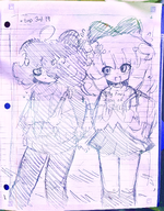 backpack bow drool drooling english_text hoodie maya meta:general_fanart mymy notebook pencil_(medium) shadow skirt tagme text unknown_artist // 2250x2874 // 11MB