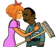 5'2_balding_indian_janitor balding blackpill blackpill_debunked bowtie brown_skin custodian dress female indian janny kiss love manlet mustache mymy name_tag norwood ongezellig orange_skin pajeet smile uniform variant:pajeetjak // 750x635 // 268KB