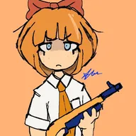 artist:ongepapu looking_at_viewer meta:general_fanart mymy nerf_gun niggerwiggle // 1080x1072 // 97KB