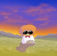 binky looking_at_rock meta:rijkskunst niggerwiggle rock sunset unknown_artist variant:agugu // 1073x1054 // 835KB