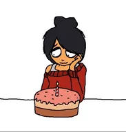 artist:nitrous.huffer birthday_cake etag maya meta:general_fanart smiling white_void // 500x524 // 32KB