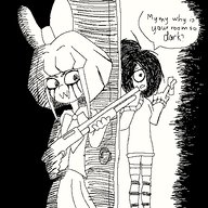 artist:entiral black_and_white grim_(artstyle) gun maya mymy niggerwiggle scared shotgun tagme // 500x500 // 52KB