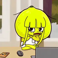 ai animationtakessolong bow fruit laptop lemon mymy yellow yellow_bow yellow_hair yellow_skin // 254x255 // 65KB