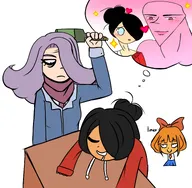 anime bottle desk maya mymy senpai sleeping tagme unknown_artist vera // 3119x3047 // 1.3MB