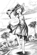 artist:oekakigod black_and_white freckles mymy niggerwiggle sundress // 1000x1488 // 1.4MB