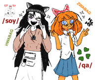 qa soy 4chan blush blushing cat_ears dr_soyberg gigachad hwabag looking_at_viewer meta:ias meta:rijkskunst mymy niggerwiggle soyjak_party soytan unknown_artist variant:soytan voc white_background white_void wojak ZWABAG // 926x777 // 183KB