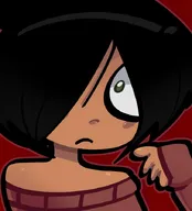 :( artist:vexxuco looking_at_viewer maya meta:general_fanart red_background sad // 640x708 // 36KB