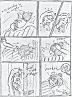 artist:midkyk bed coco comic maya no_color sketch sleeping // 767x1024 // 206KB